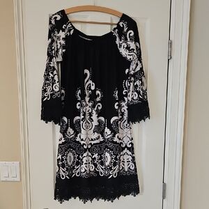 Elegant Black and White Women's Dress